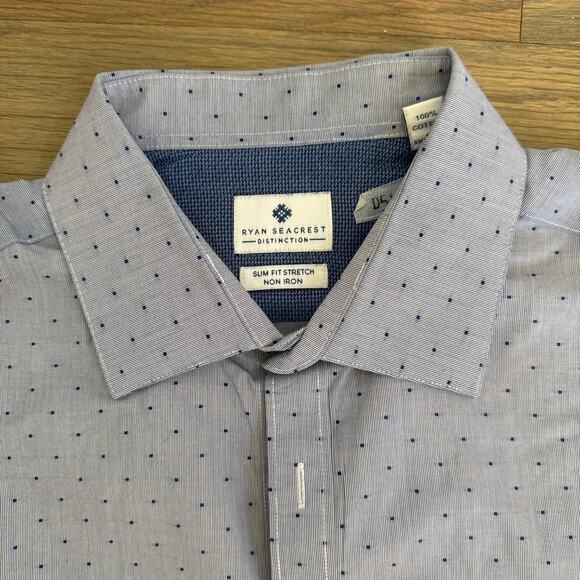 Ryan Seacrest Slim Fit Stretch Button Down Shirt size 16 - Picture 2 of 5